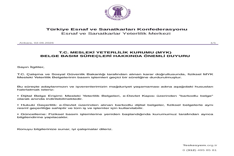 MYK SERTİFİKA DUYURU ALT METNİ